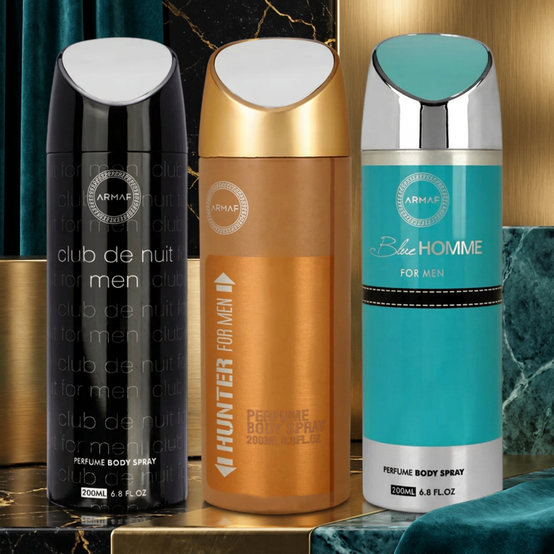 Armaf Club De Nuit & Hunter & Blue Homme Deodorants for Men - 200ML Each (Pack of 3)