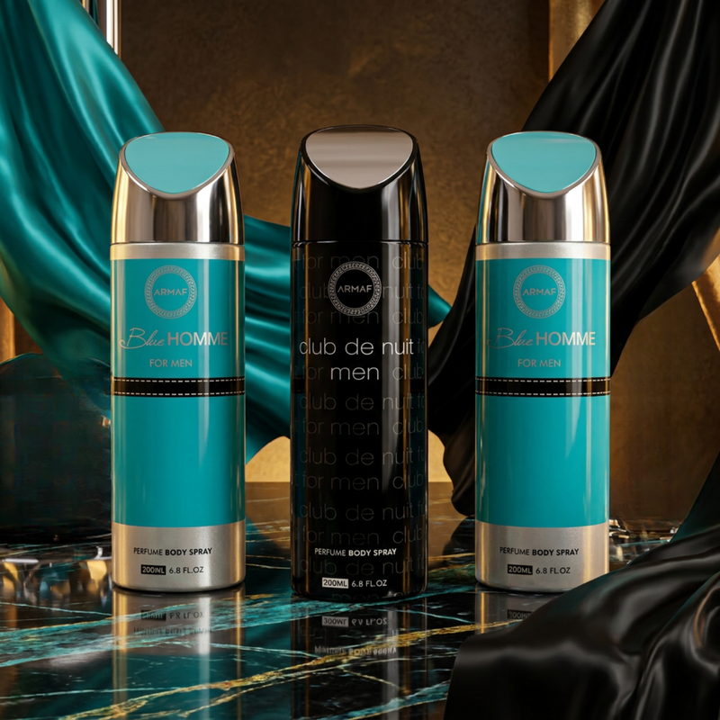 Armaf Club De Nuit & Blue Homme Deodorants for Men - 200ML Each (Pack of 3)