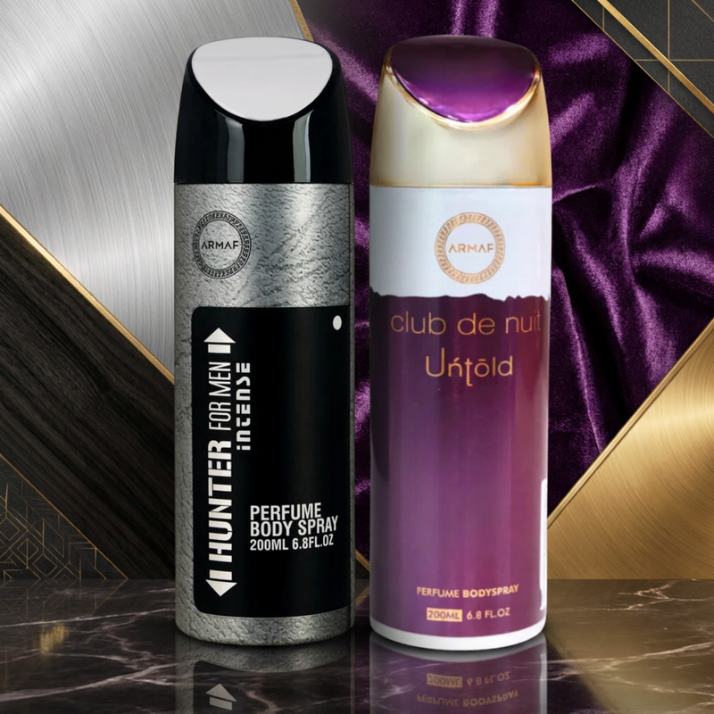 Armaf Hunter Intense & Club De Nuit Untold Deodorants for Men & unisex - 200ML Each (Pack of 2)