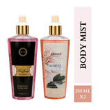 Armaf Tres Jour & Momento Fleur Fragrance Body Mist for Women - 250ML Each (Pack of 2)