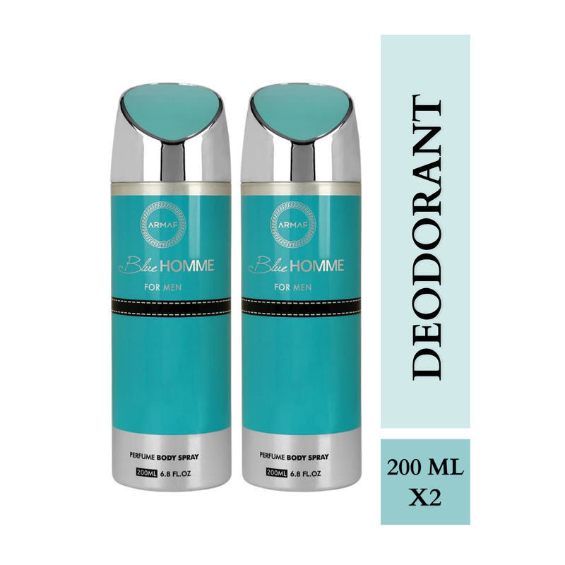 Armaf Blue Homme Deodorants for Men - 200ML Each (Pack of 2)