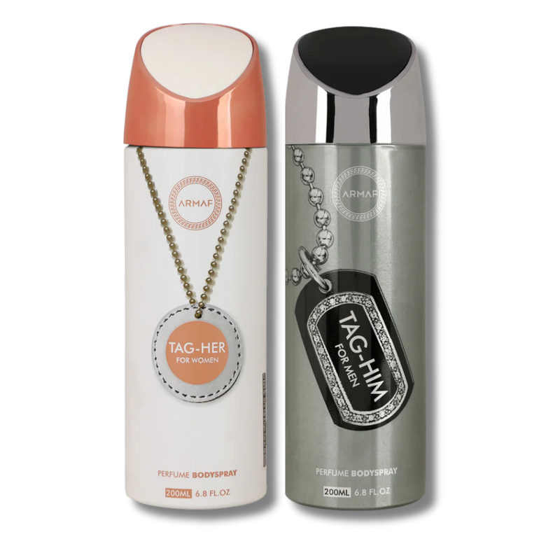 Armaf Tag Her & Tag Him Deodorants for Men & Women - 200ML Each (Pack of 2)