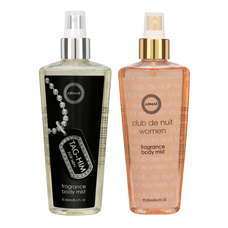 Armaf Tag Him & Club De Nuit Women Fragrance Body Mist for Men & Women - 250ML Each (Pack of 2)
