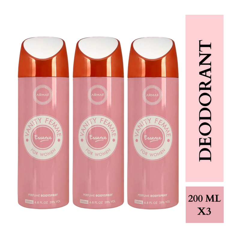 Armaf Vanity Femme Essence Deodorants for Women - 200ML Each (Pack of 3)