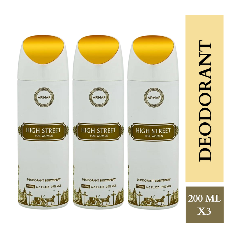 Armaf High Street Deodorants for Women - 200ML Each (Pack of 3)