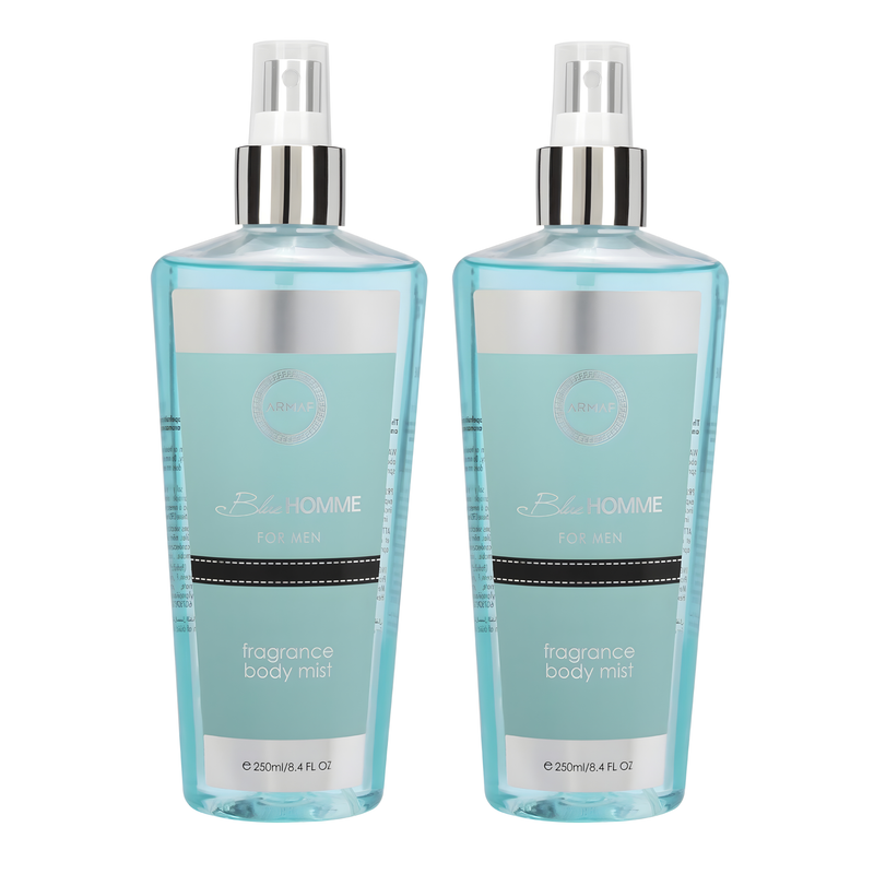 Armaf Blue Homme Fragrance Body Mist for Men - 250ML Each (Pack of 2)