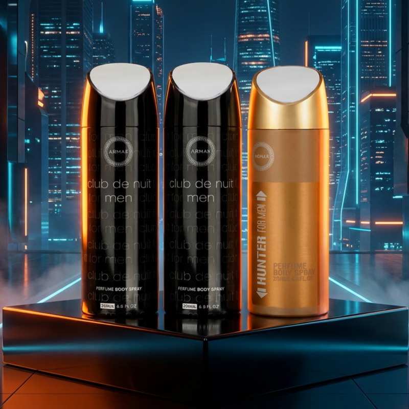 Armaf Club De Nuit Men & Hunter Deodorants for Men - 200ML Each (Pack of 3)
