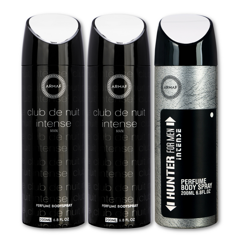 Armaf Club De Nuit Intense Man & Hunter Intense Deodorants for Men - 200ML Each (Pack of 3)