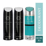 Armaf Club De Nuit & Blue Homme Deodorants for Men - 200ML Each (Pack of 3)