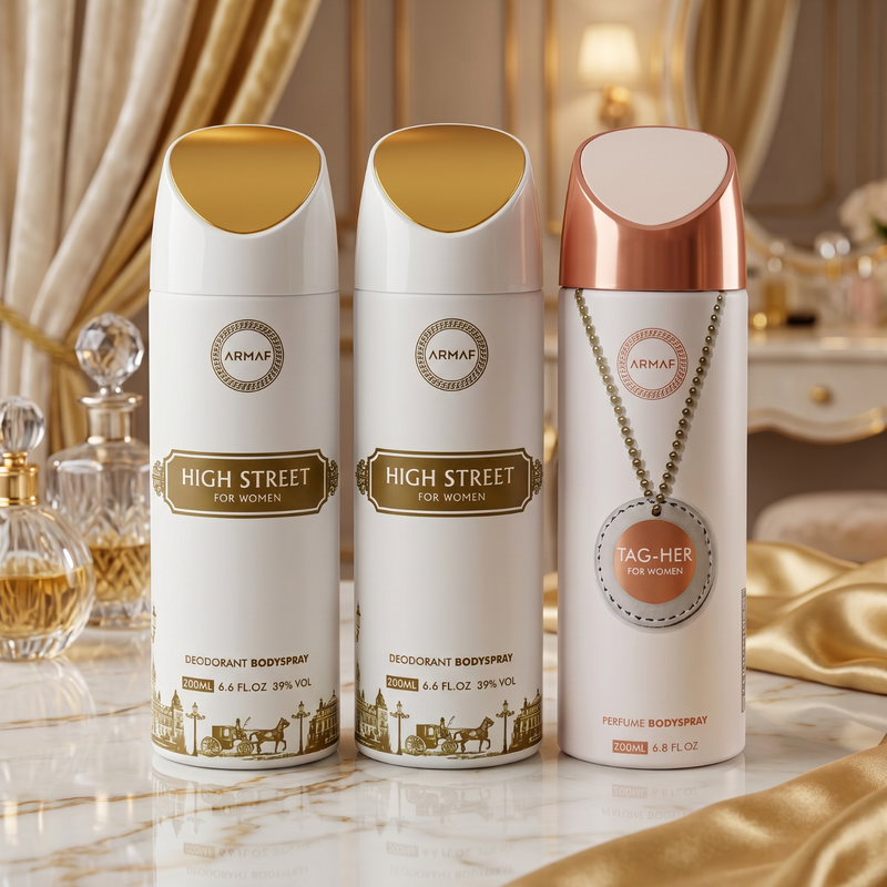 Armaf High Street & Tag Her  Deodorants for Women - 200ML Each (Pack of 3)