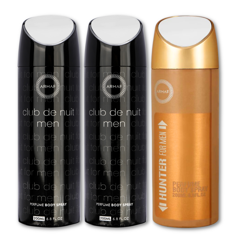 Armaf Club De Nuit Men & Hunter Deodorants for Men - 200ML Each (Pack of 3)
