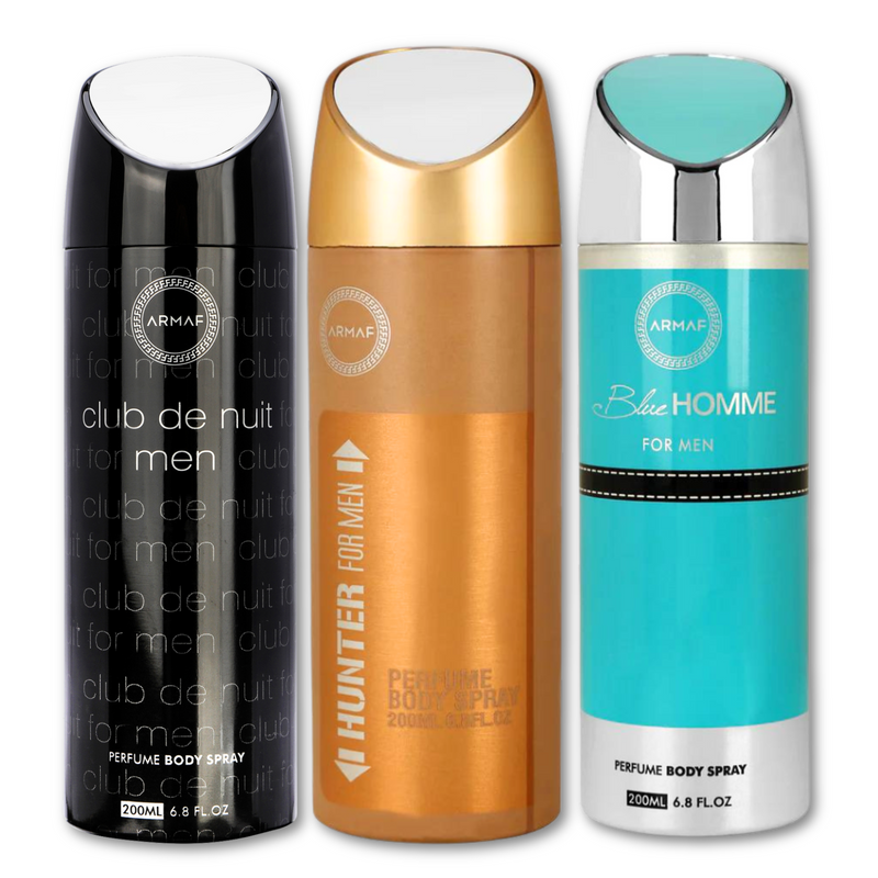 Armaf Club De Nuit & Hunter & Blue Homme Deodorants for Men - 200ML Each (Pack of 3)