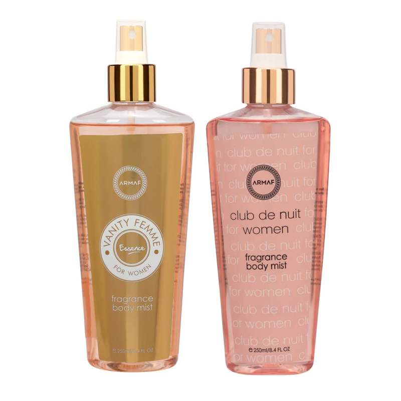 Armaf Vanity Femme Essence & Club De Nuit Women Fragrance Body Mist for Women- 250ML Each (Pack of 2)