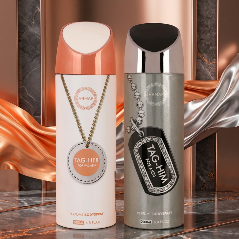 Armaf Tag Her & Tag Him Deodorants for Men & Women - 200ML Each (Pack of 2)