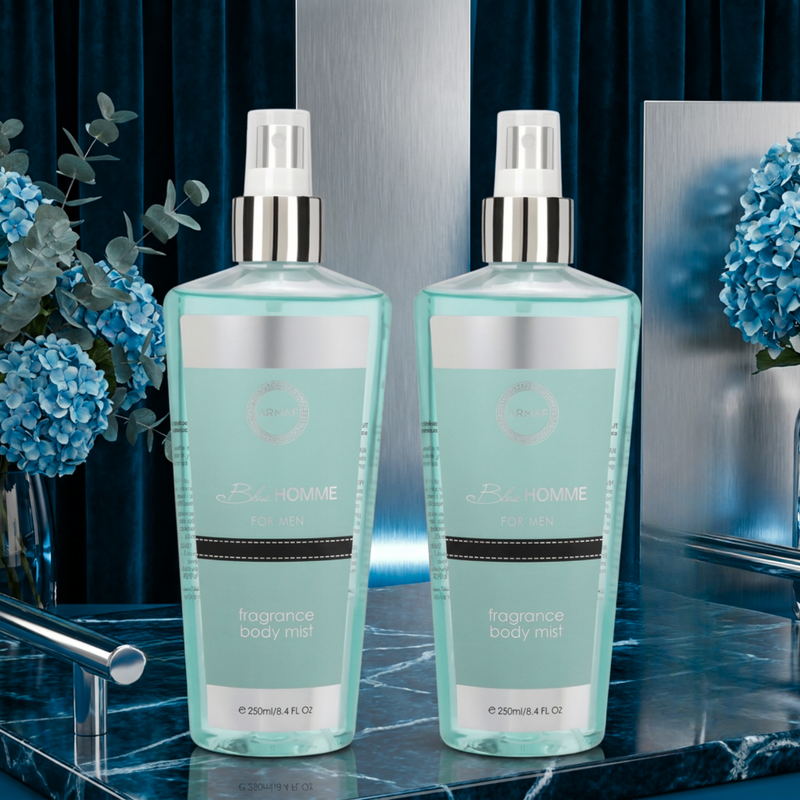 Armaf Blue Homme Fragrance Body Mist for Men - 250ML Each (Pack of 2)