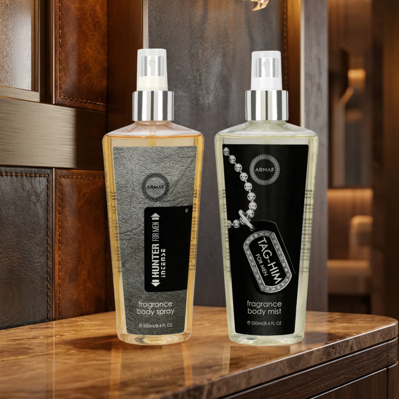 Armaf Hunter Intense & Tag Him Fragrance Body Mist for Men - 250ML Each (Pack of 2)