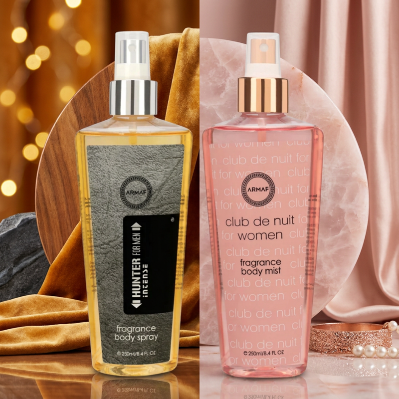 Armaf Hunter Intense & Club De Nuit Women Fragrance Body Mist for Men & Women - 250ML Each (Pack of 2)