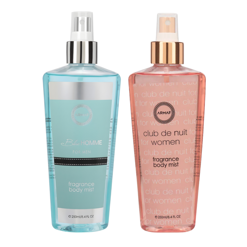 Armaf Blue Homme & Club De Nuit Women Fragrance Body Mist for Men & Women - 250ML Each (Pack of 2)
