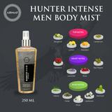Armaf Hunter Intense & Blue Homme Fragrance Body Mist for Men - 250ML Each (Pack of 2)