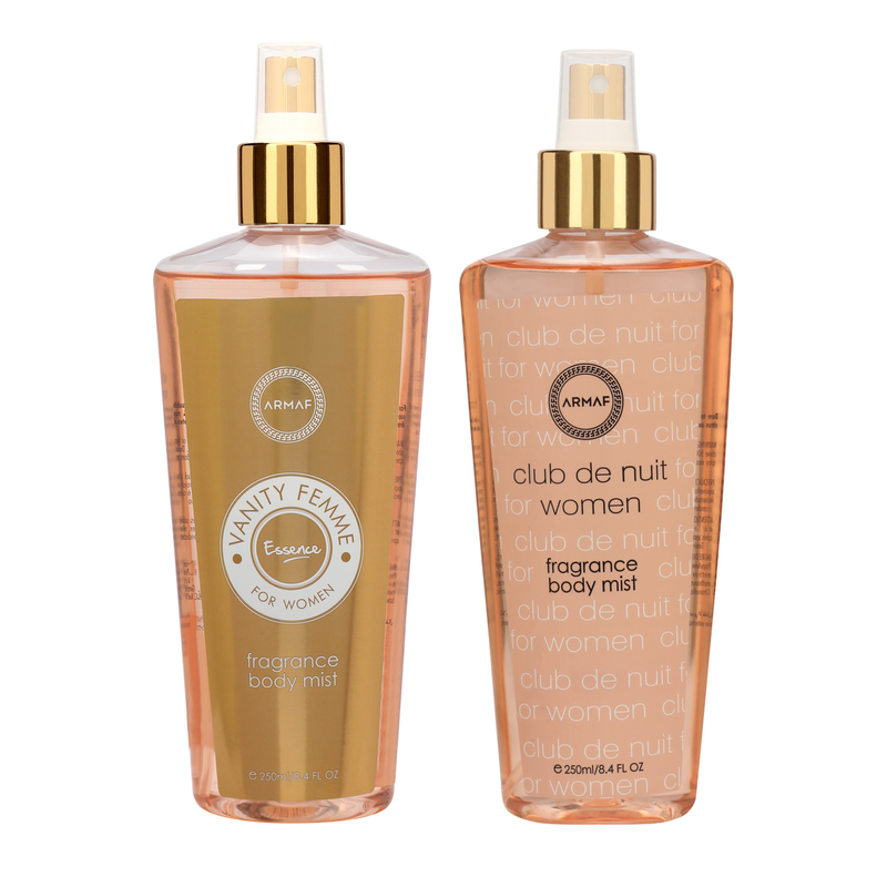 Armaf Vanity Femme Essence & Club De Nuit Women Fragrance Body Mist for Women- 250ML Each (Pack of 2)