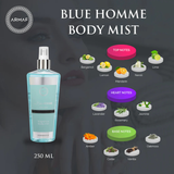 Armaf Blue Homme & Vanity Femme Essence Fragrance Body Mist for Men & Women - 250ML Each (Pack of 2)