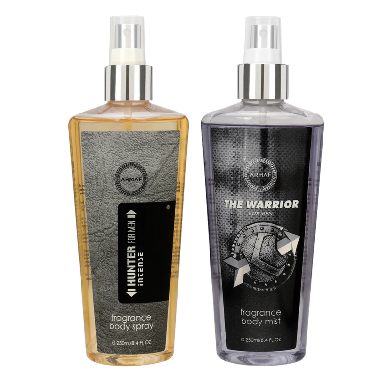 Armaf Hunter Intense & Warrior Fragrance Body Mist for Men - 250ML Each (Pack of 2)