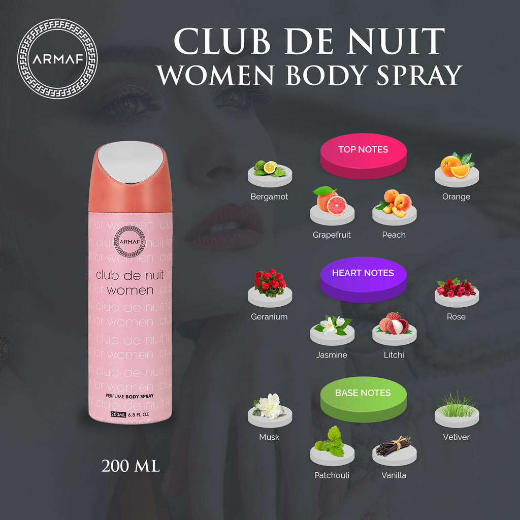Shop Body Spray for Women Club De Nuit 200ML Armaf Perfume