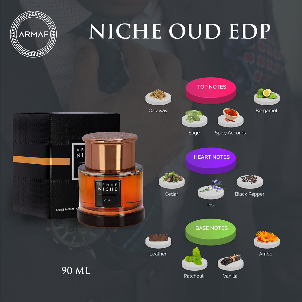 Armaf Niche Oud Eau De Parfum For Men 90ML- USE CODE FRAGJAM25 TO GET 25% OFF